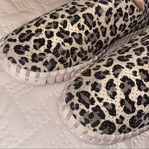 Ilse Jacobsen Tulip Perforated Latte Leopard Print Slip-On Shoes 37 6.5-7 - Picture 4 of 13